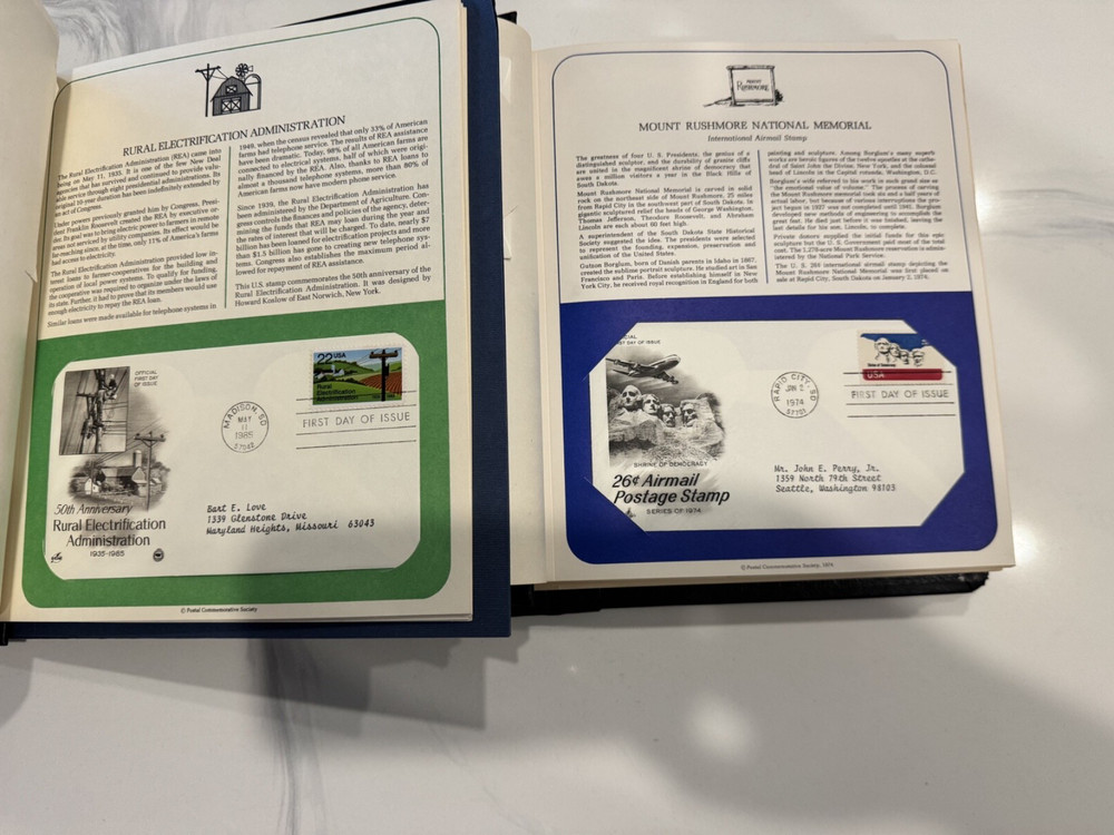 100 FDC 1970'S 1980'S US POSTAGE STAMPS 2 ALBUMS ADDRESSED PRISTINE VARIETY