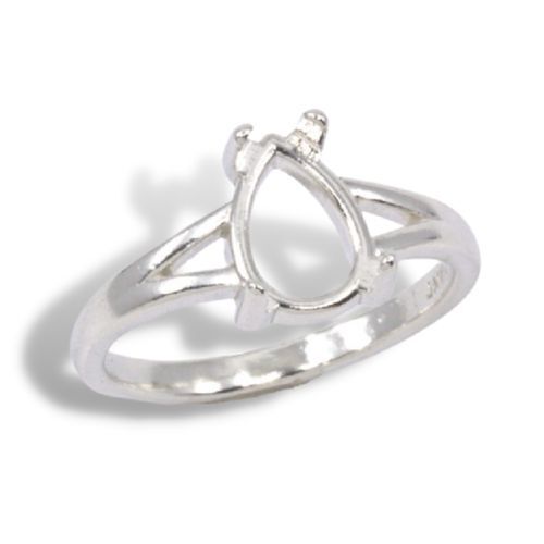 Pear Cabochon Split Shank Ring Mounting