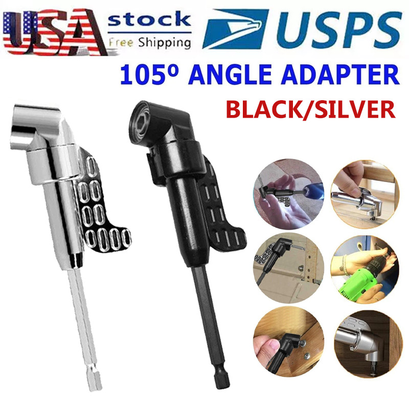105Degree Right Angle Extension Screwdriver Socket Adapter Drill Attachment Tool