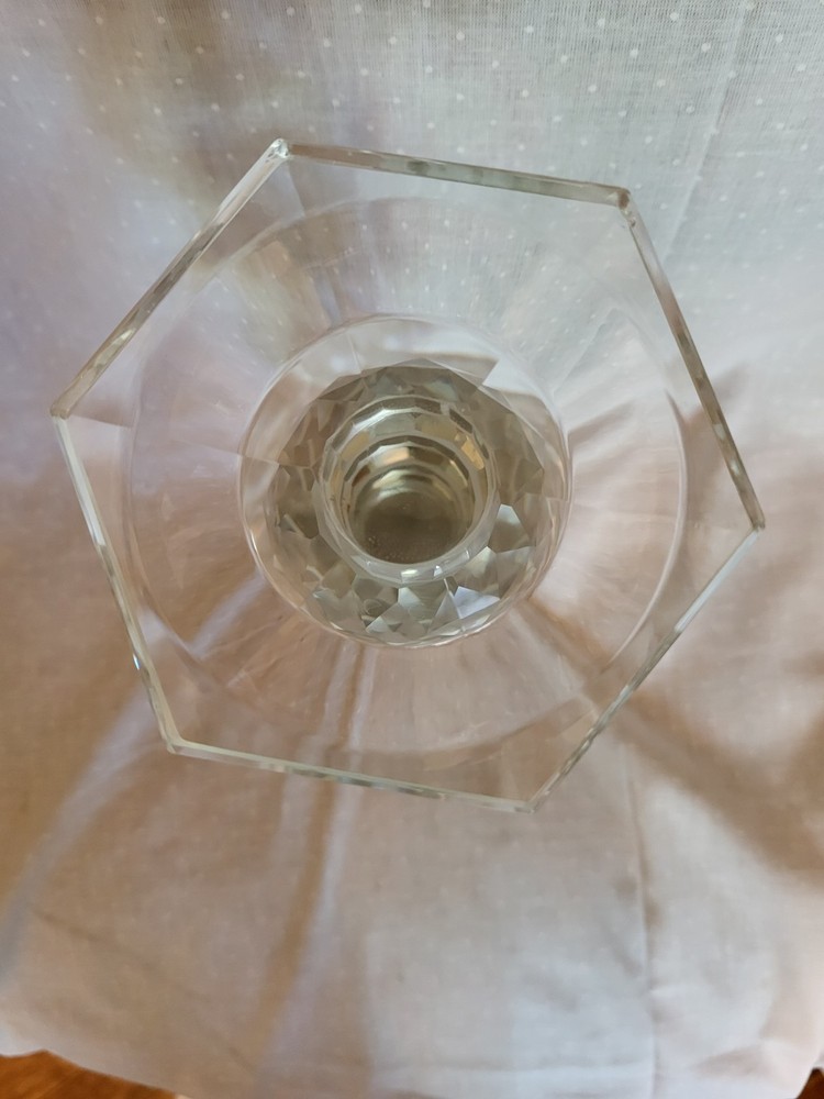Sylvie Lead Crystal Candle Holder 9"