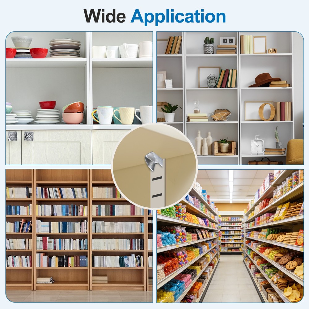 For 15pcs 10mm Triangle Shaped Adjustable Shelf Clips, Silver