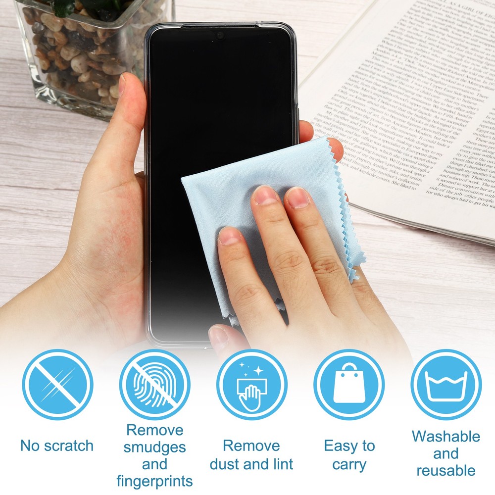 20Pcs 6"x6" Microfiber Cleaning Cloth CAMERA LEN White