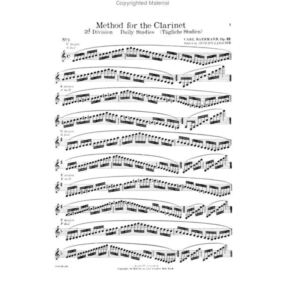 Carl Fischer Complete Method For Clarinet, Opus 63