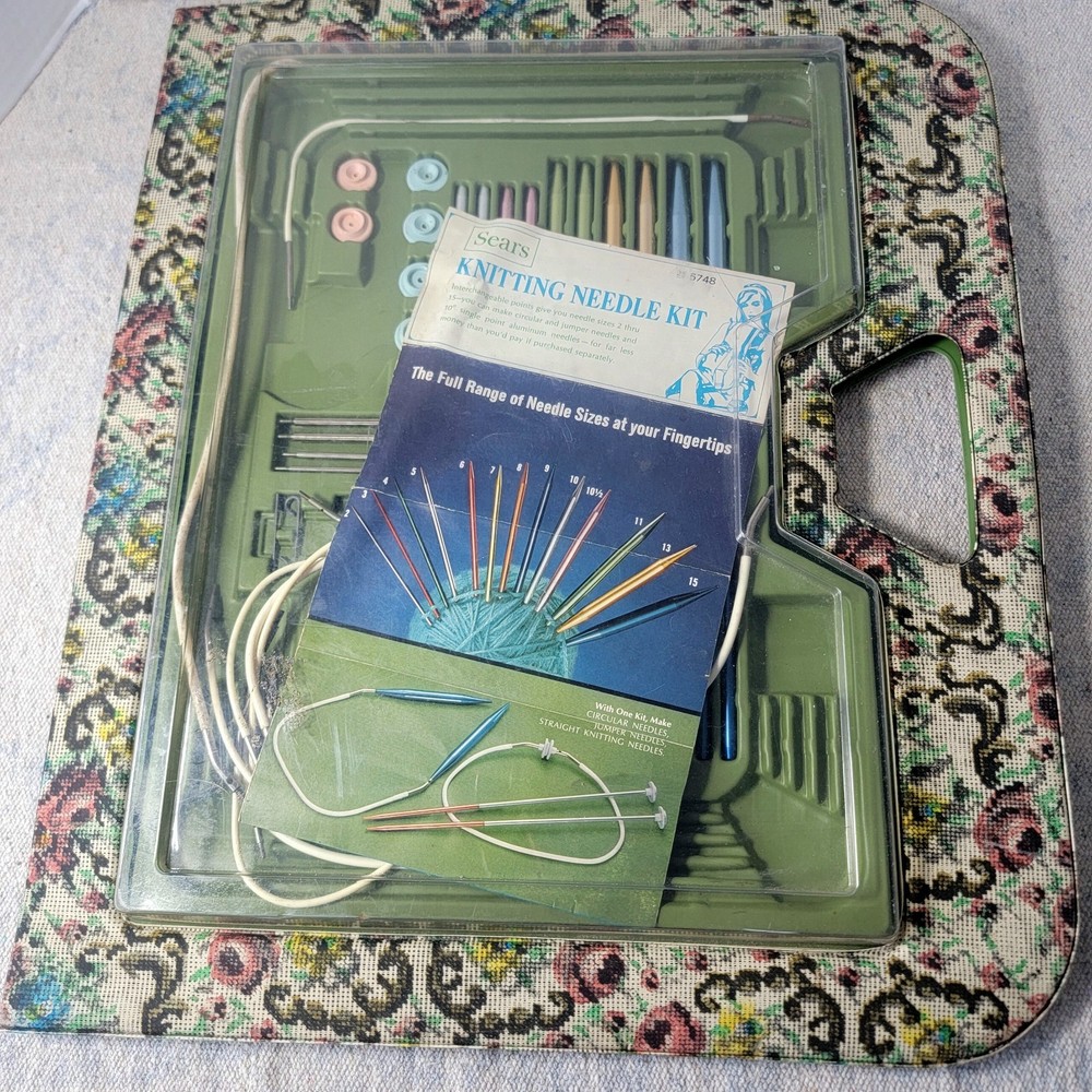 Vintage Sears Knitting Needle Kit Interchangeable Set Case Model 25 5748