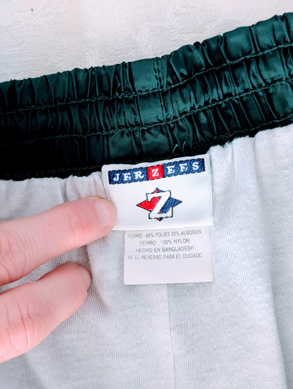 VTG Jerzees Dark Green Jogger Pants Mens XL Lined Windbreaker Ankle Zip Nylon