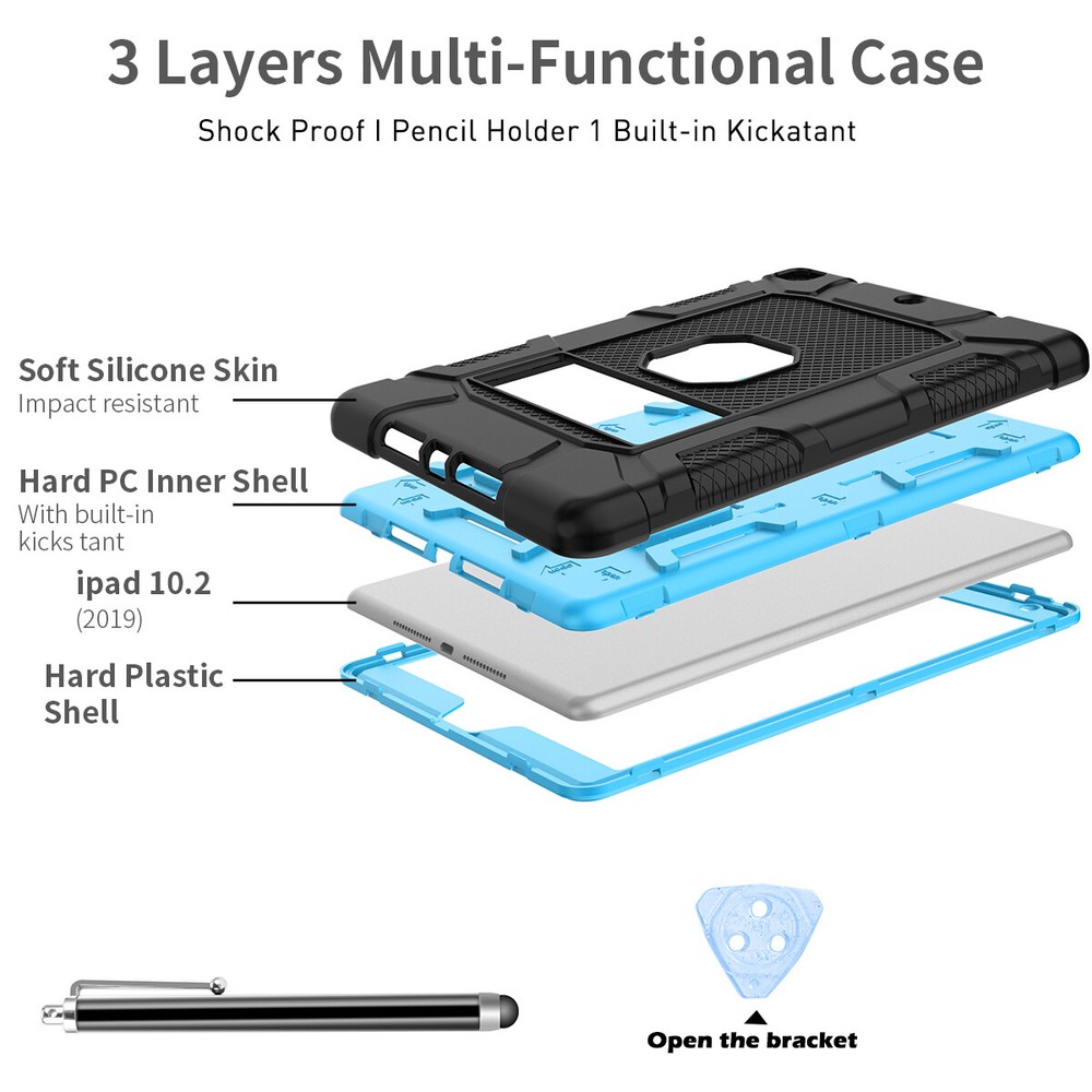 iPad 9th 8th 7th Generation Case Shockproof Heavy Duty Cover + Screen Protector