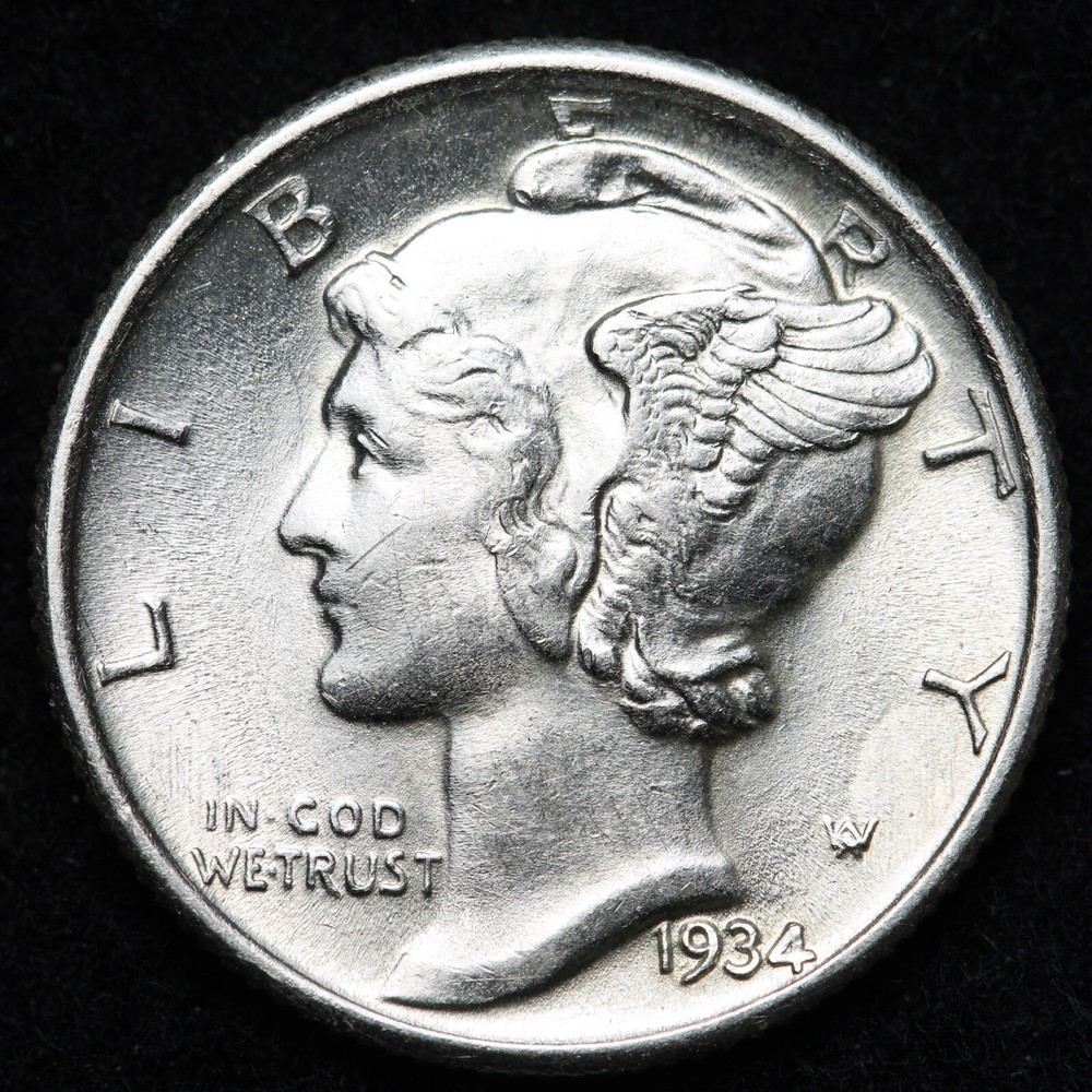 1934 Mercury Silver Dime BU *UNCIRCULATED* MS E157 XANW