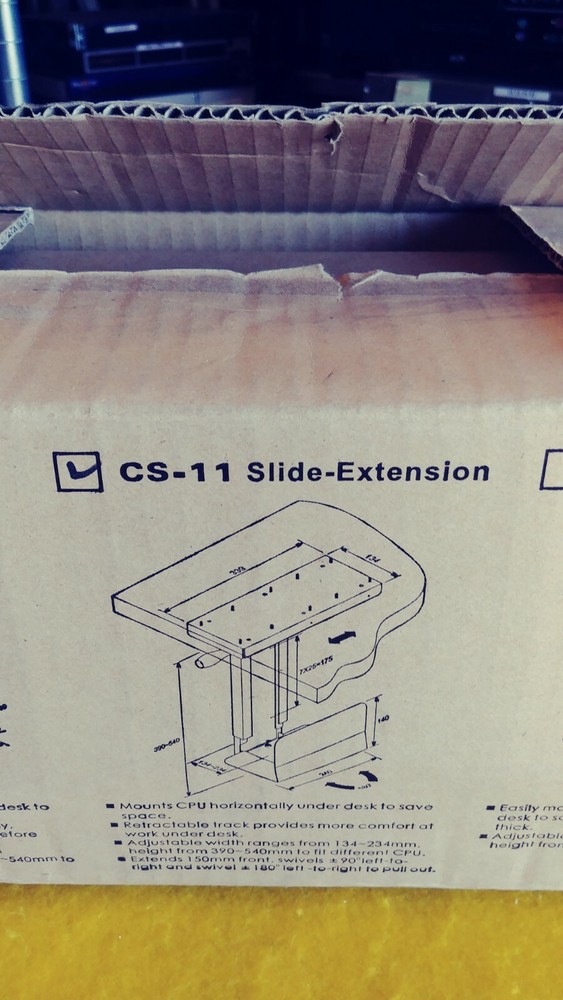 CPU Holder Under Desk Slide Extension, Model CS-11, Retractable Tract, (*)
