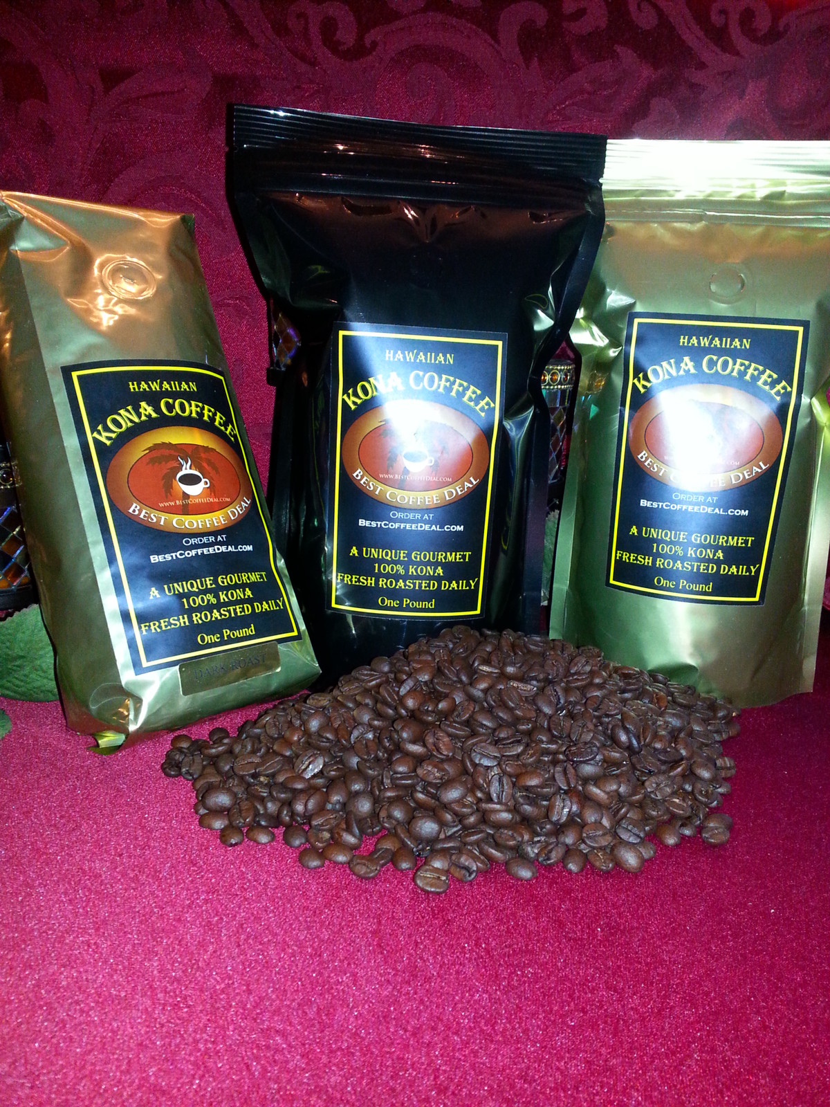 100% Hawaiian Kona - GROUND Coffee - ONE POUND Bag Fresh Roasted