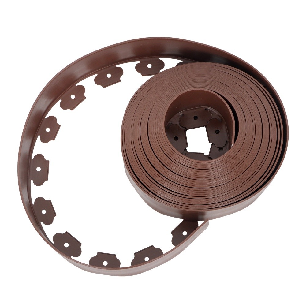 66FT 4” No Dig Lawn Border L-shaped Brown Garden Edging Kit W/ 60 Spike Plastic