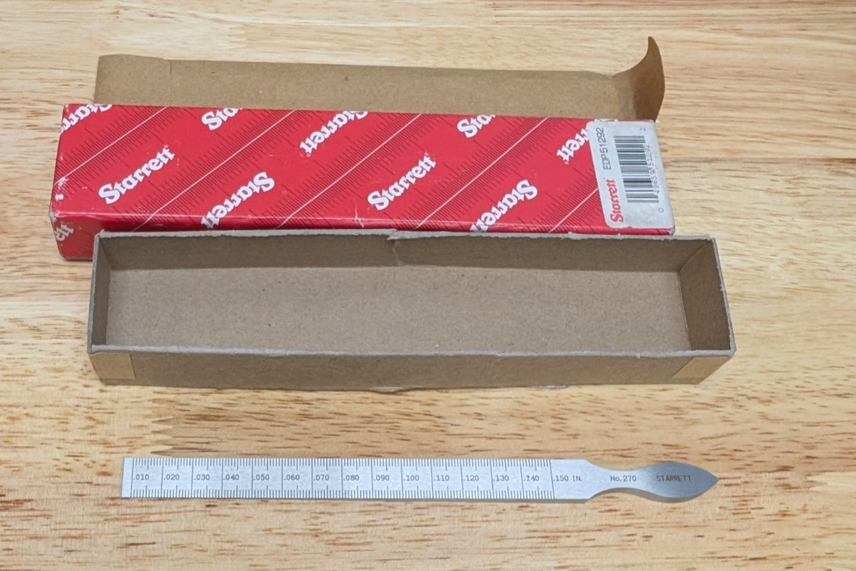 STARRETT No. 270 Steel Taper Gauge - NEW! SAE & Metric. Made in USA