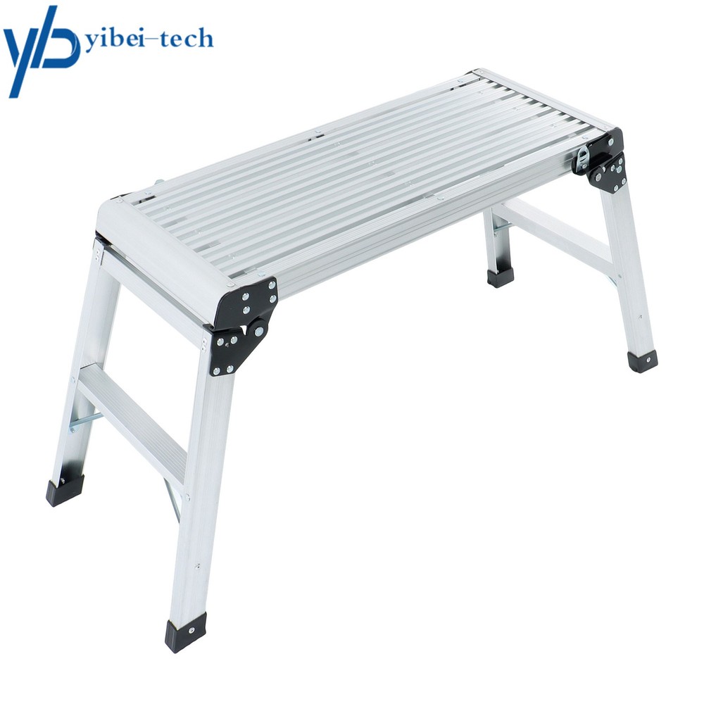 330lbs Aluminum Step Stool Non-slip Folding Work Platform Drywall Ladder