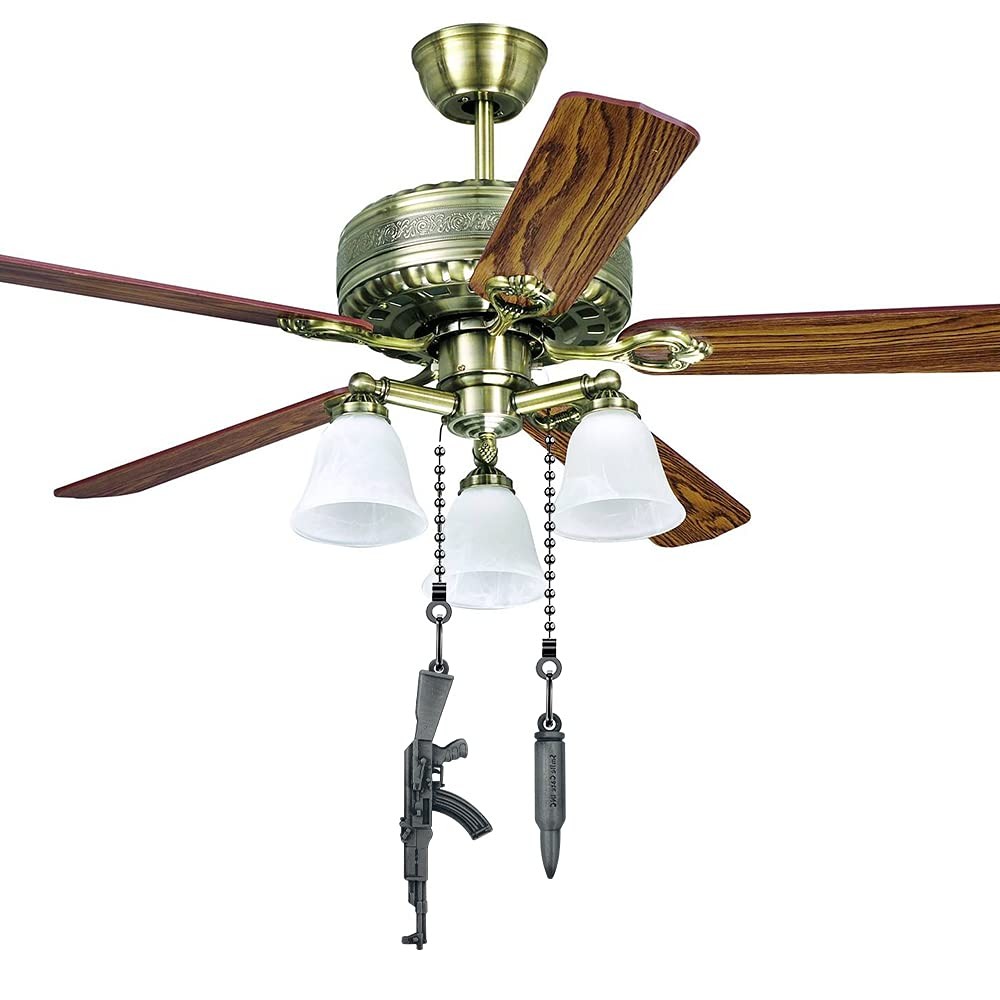 4 Pieces Silver Ceiling Fan Pull Chains Extension Gun Shaped Pendant,14 Inch ...