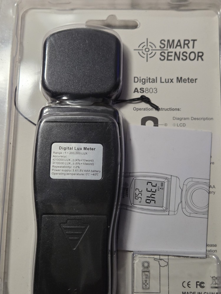 Smart Sensor Digital Lux Meter As803 New In Package