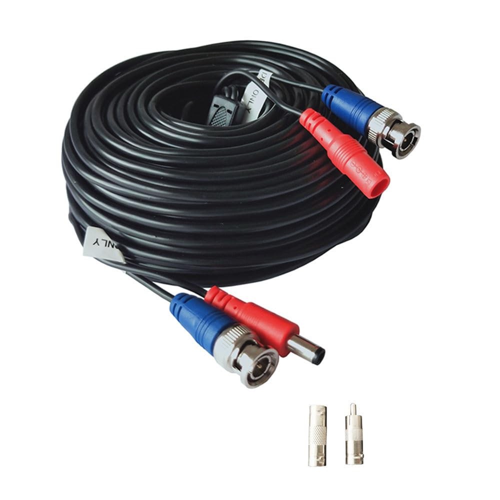 2 Pack 200ft All-in-One Video Power Cables, Security Camera Cable BNC Extension