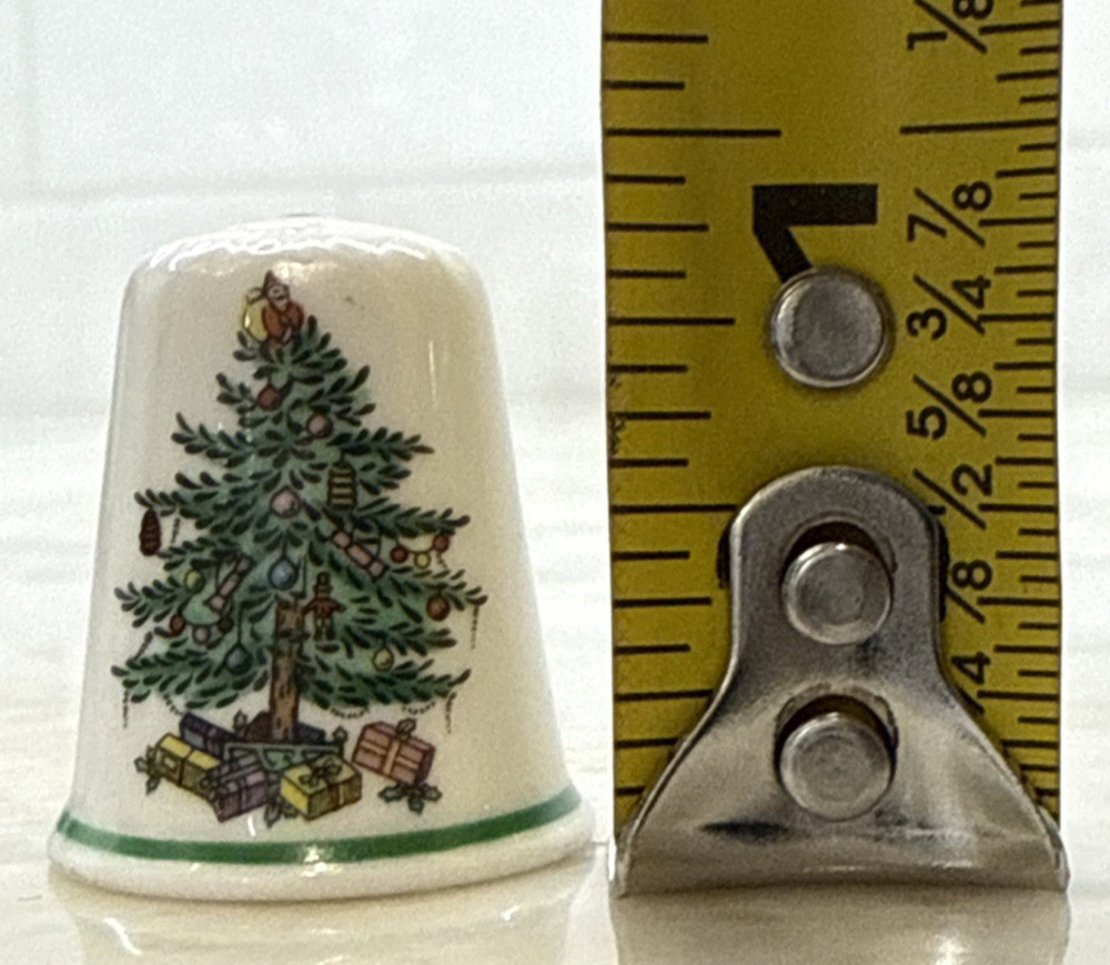 Vintage Original SPODE Christmas Tree THIMBLE Fine Bone China ENGLAND EUC
