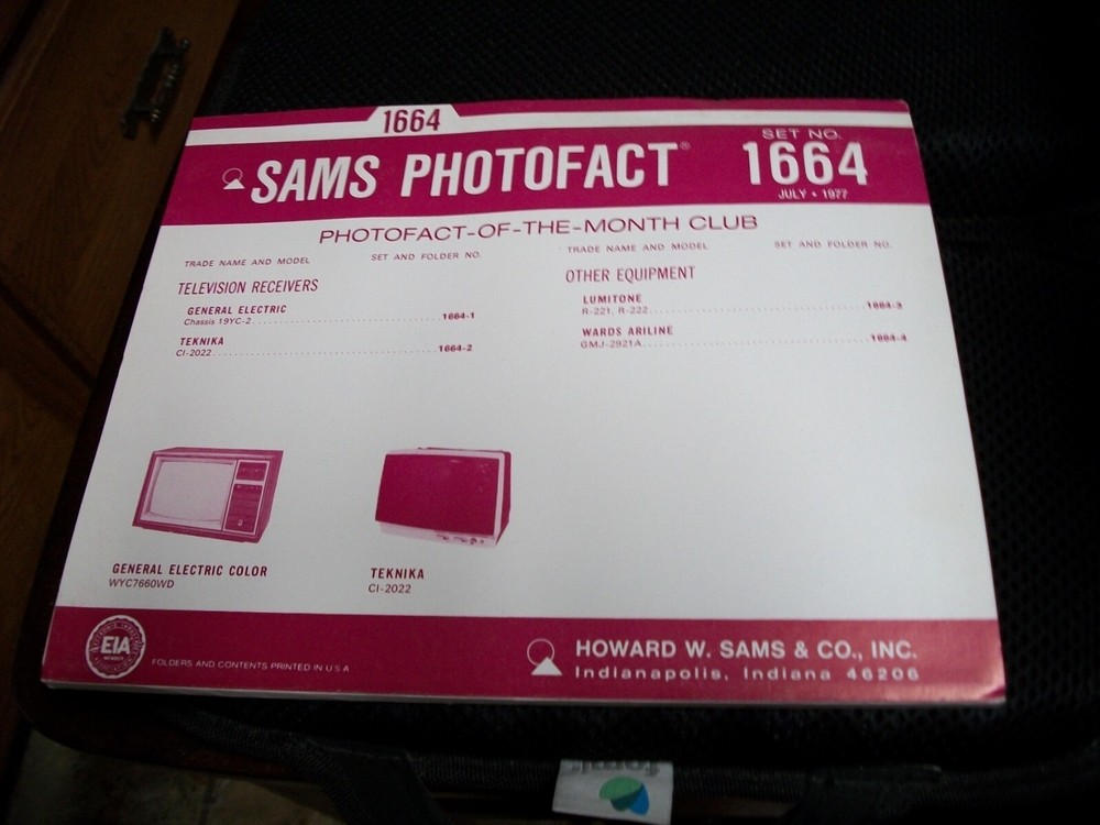 SAMS PHOTOFACT FOLDER SET NO. 1664