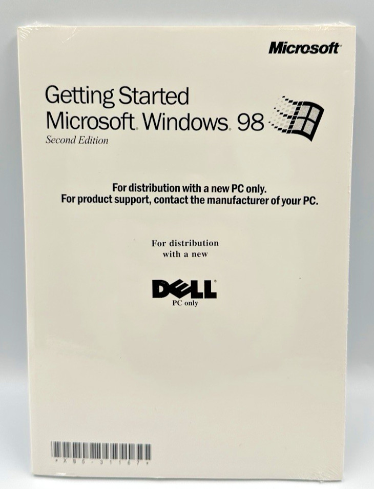 Sealed Microsoft Windows 98 Second Edition Getting Started Manual & CD for Dell