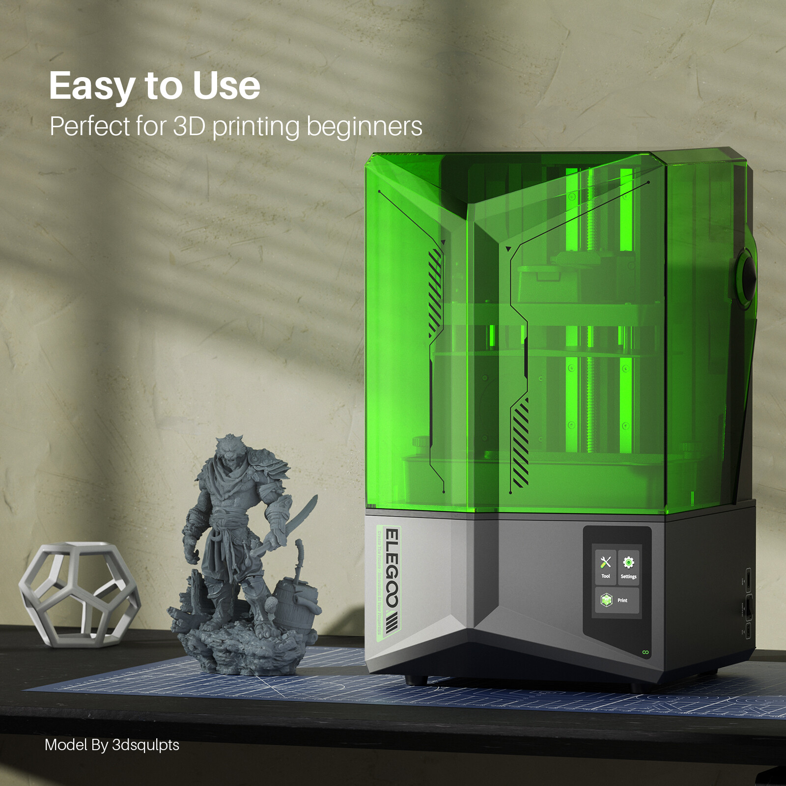 ELEGOO Saturn 4 / Saturn 4 Ultra Resin 3D Printer 10" 12K HD Mono LCD Large Size