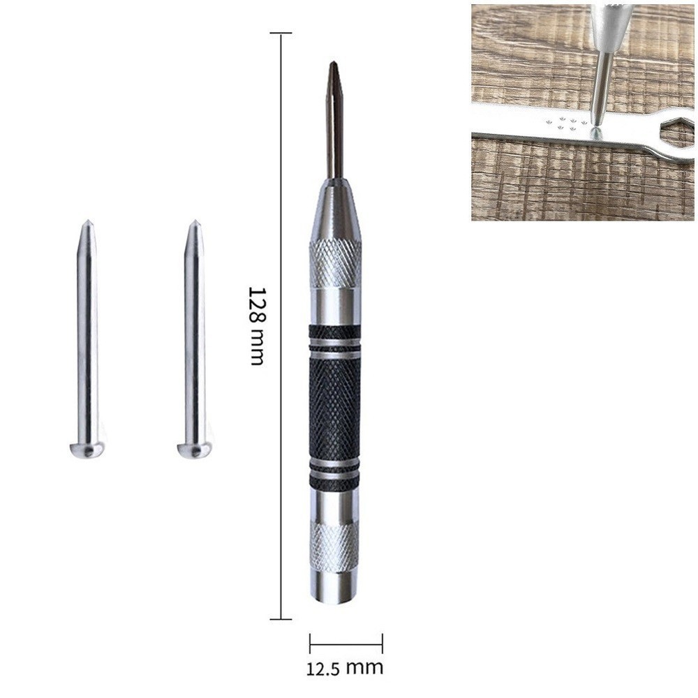3pcs Automatic Center Punch Automatic Center Pin Mark Puncture Adjustable Marker