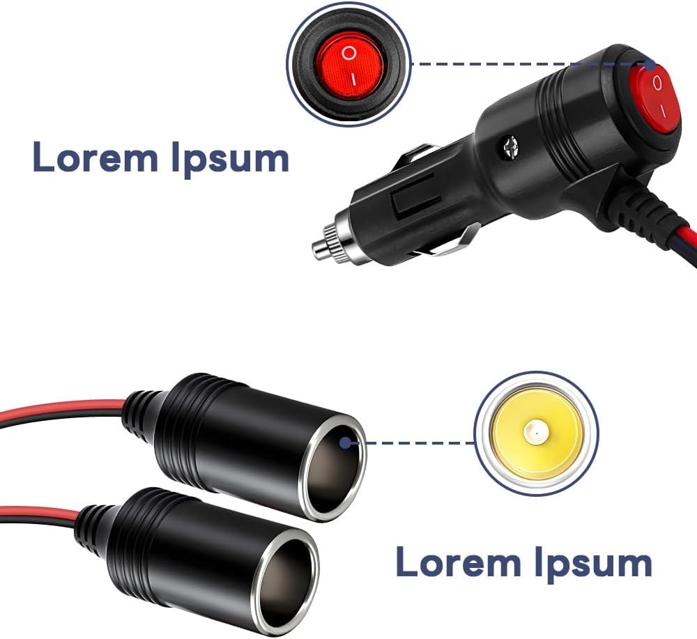 Cigarette Lighter Splitter, 12v Splitter for Car, cigarette lighter adapter 02