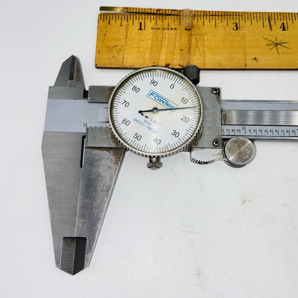 Fowler Shockproof 0-12" Whiteface Dial Caliper .001