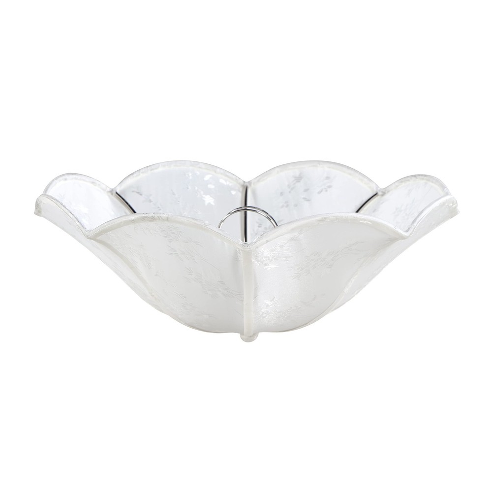 Aspen Creative 52004 Ceiling 13" diameter x 5" Height, White with Leaf