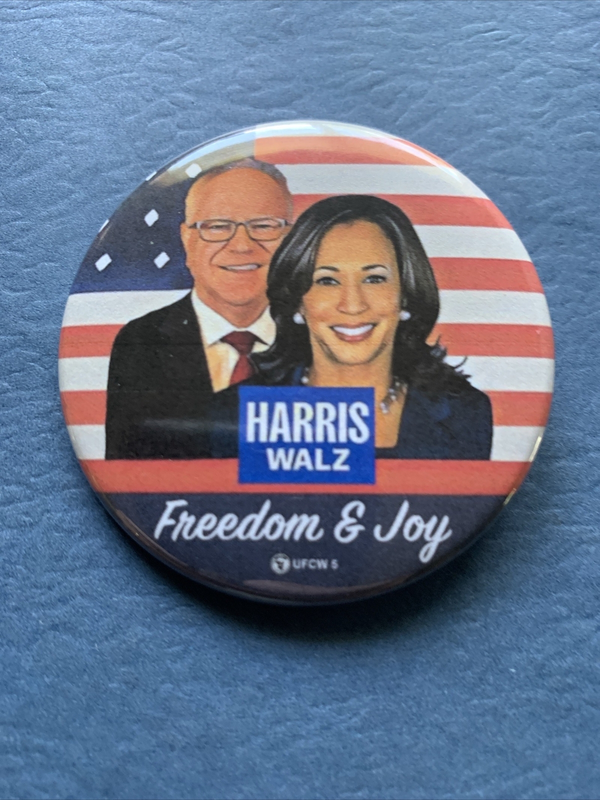 2024 Kamala Harris Tim Walz Presidential Pinback 2.25 Inch Button