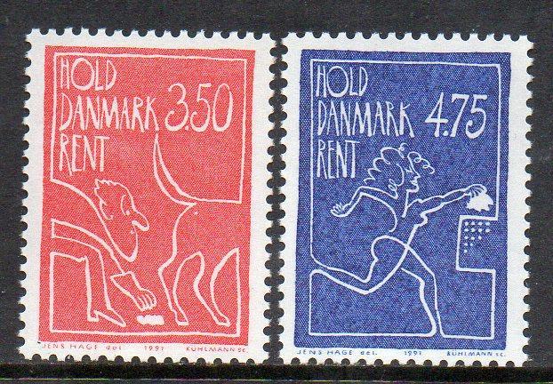 Denmark MNH 1991 Designs - Picking up Litter