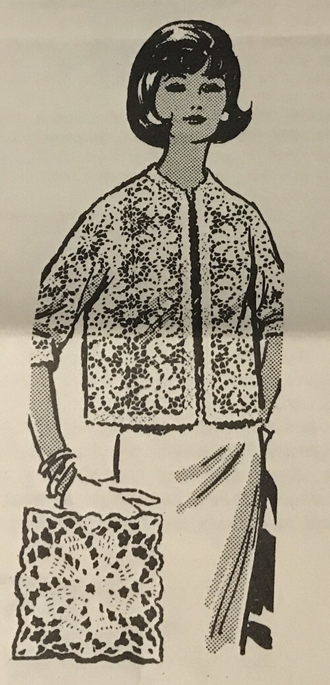 551 Vintage Jacket Pattern to Crochet  (Reproduction) 32-46
