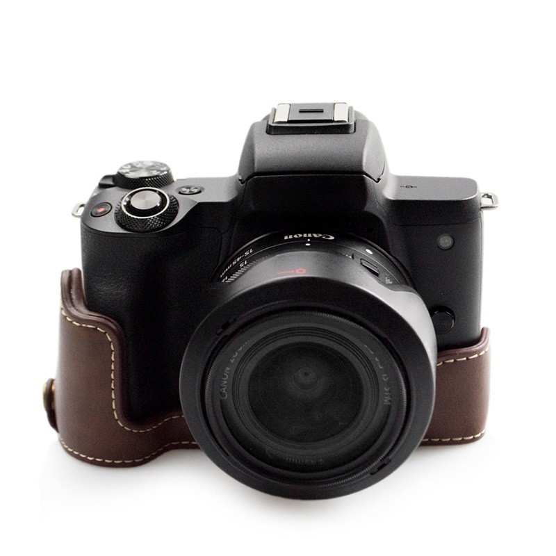 For Canon Eosm50 Camera Protective Second Gen Camera Bag Base PU Leather Case