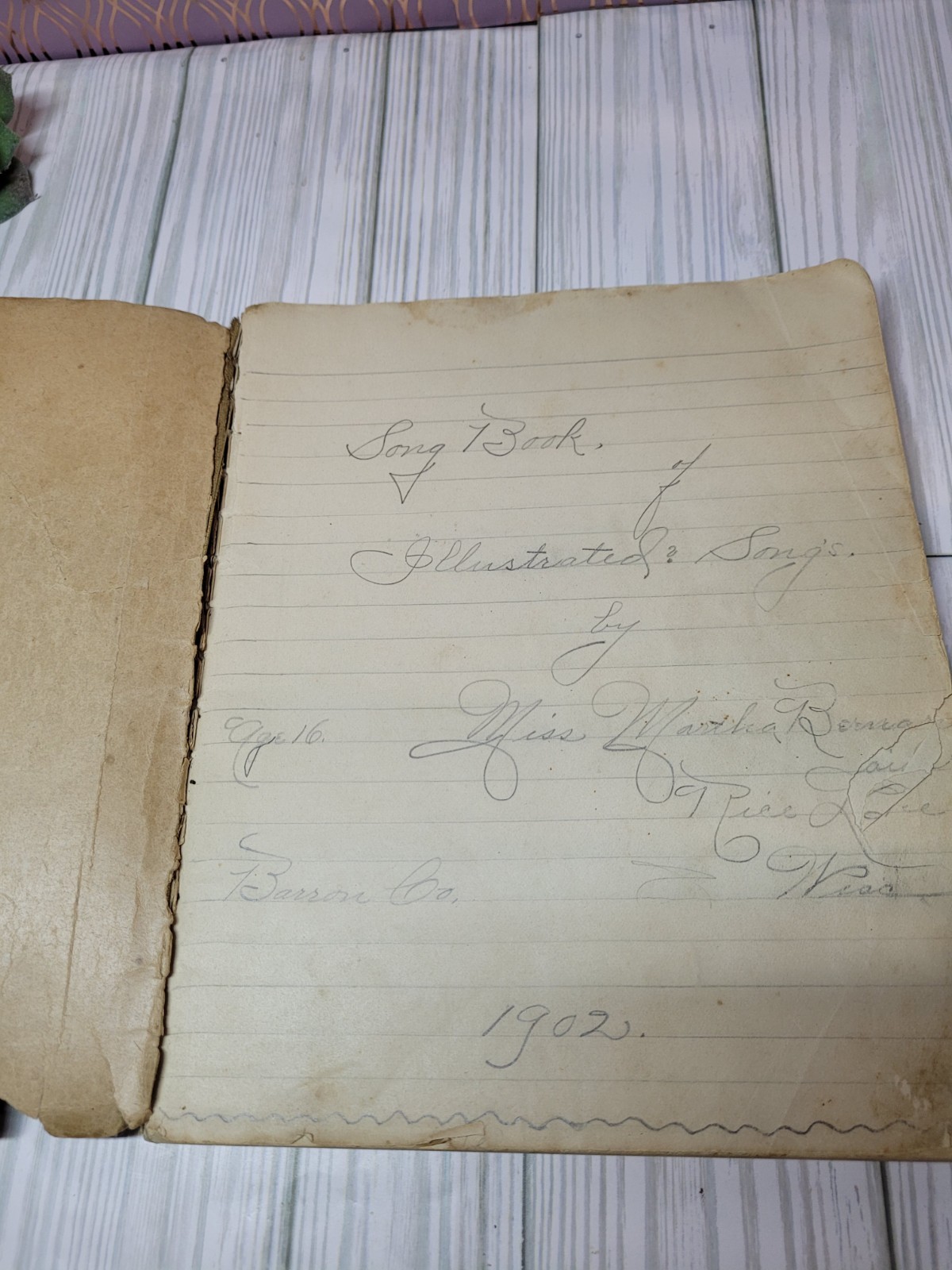 1902 Handwritten Songbook Wisconsin Teen Girl Folk Music Manuscript Ephemera
