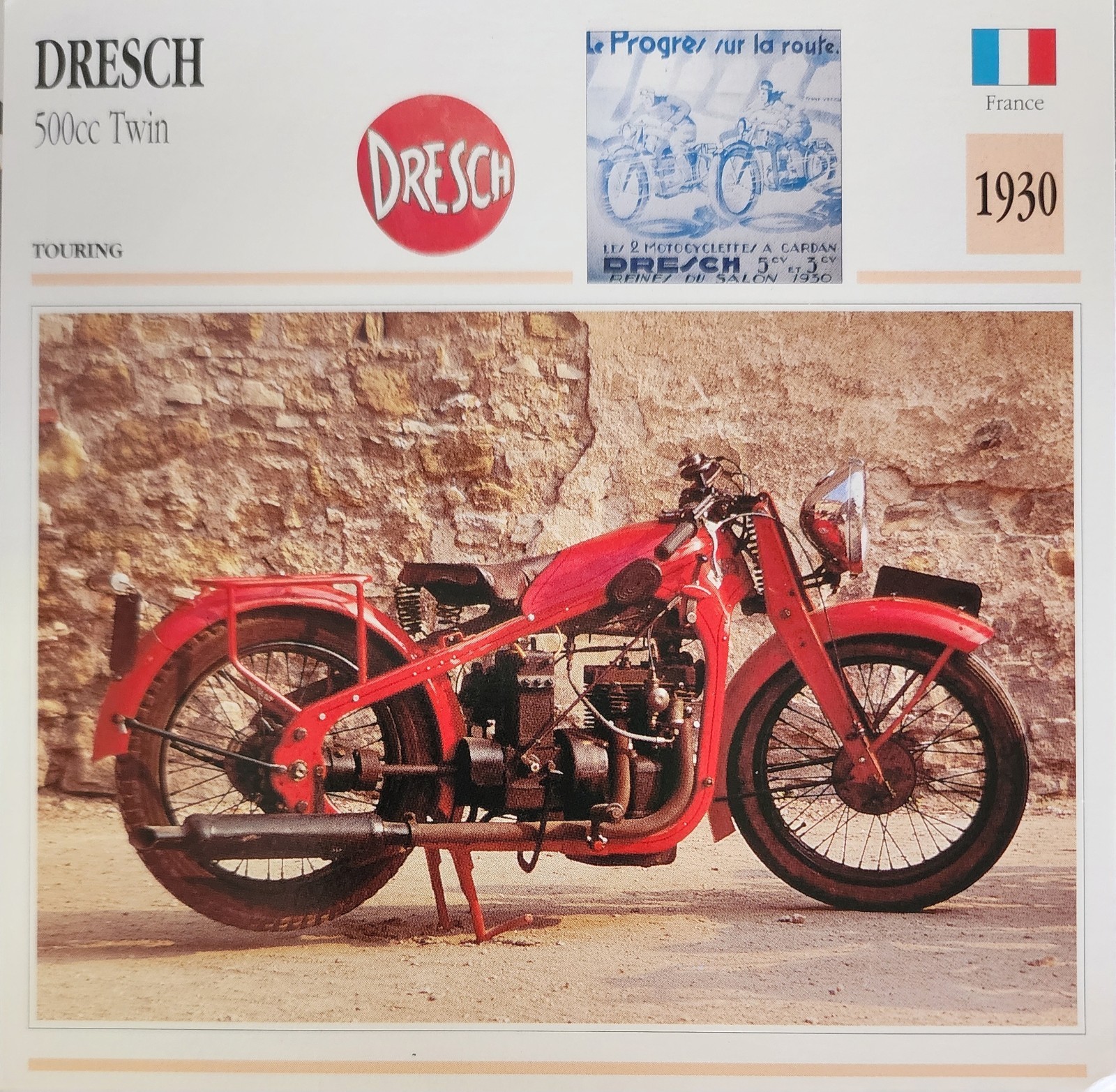 Dresch Motorcycle Bike Picture Info Detail Specs Vintage Collector Card Original