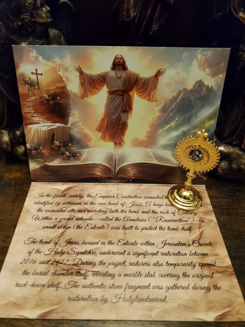 Tomb of Jesus Reliquary with Stone From Tomb of Jesus Holy Sepulchre