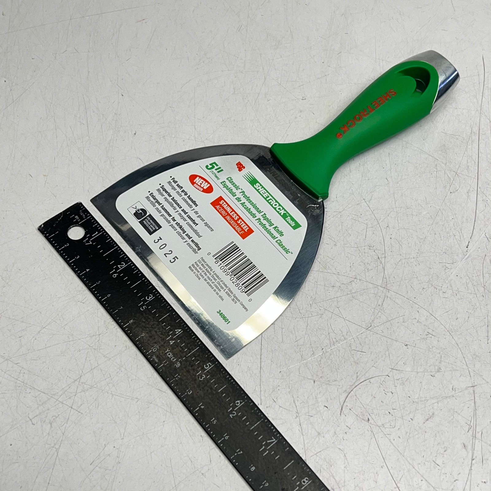 SHEETROCK Stainless Steel Classic Soft Grip Professional Taping Knife 5" 340601