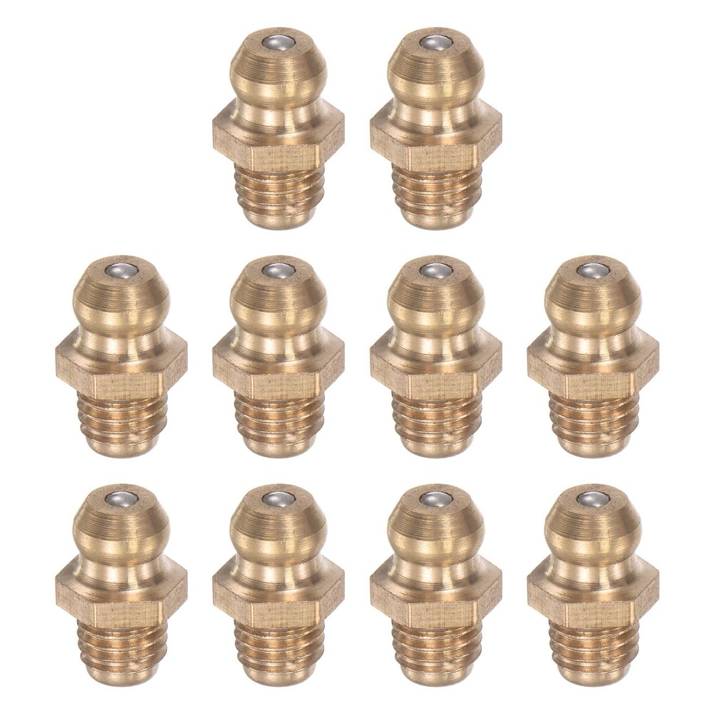 Brass Straight Grease Fitting 1/4-28 Thread 8mm Width Hydraulic