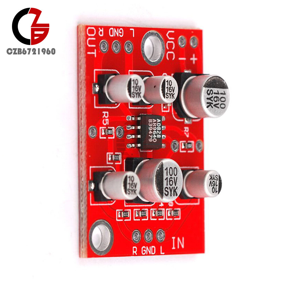 DC 5-15V AD828 Stereo Preamp Power Amplifier Board Preamplifier Module