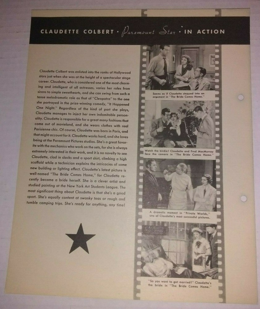 Vintage Dixie Ice Cream Premium Claudette Colbert