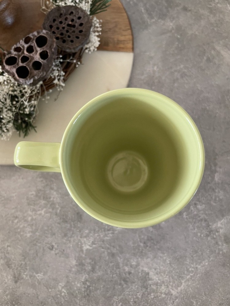 IKEA FARGRIK Coffee Mug Tea Cup Stoneware 21533 Lime Green Stackable 8 Oz. EUC