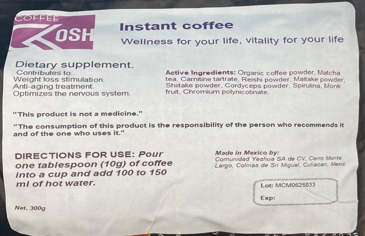 KOSH Soluble Coffee / 300 grs/