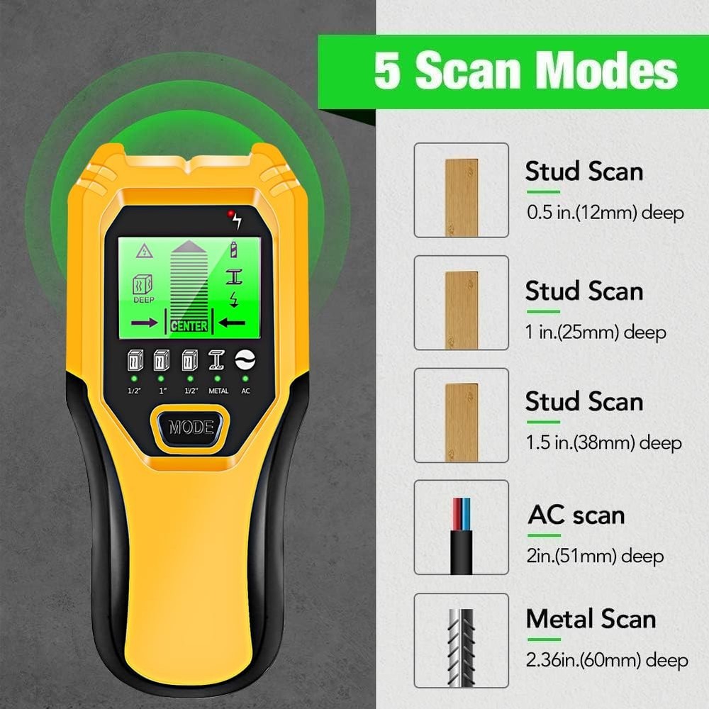 Stud Finder Wall Scanner 5 in 1 Multifunctional Upgraded Smart Wall Scanner, ...