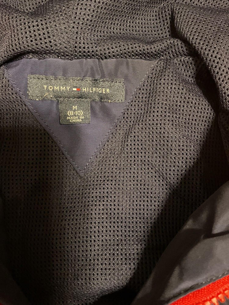 Tommy Hilfiger Boys Windbreaker M (8-10) Navy NOTE: Drawstring For Hat Missing