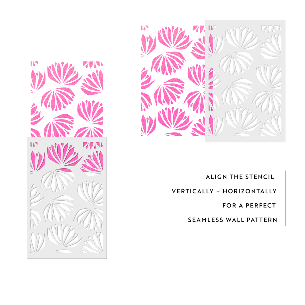 Scandinavian Thistle Pattern Wall Stencil - Large, Reusable Wall Pattern Stencil