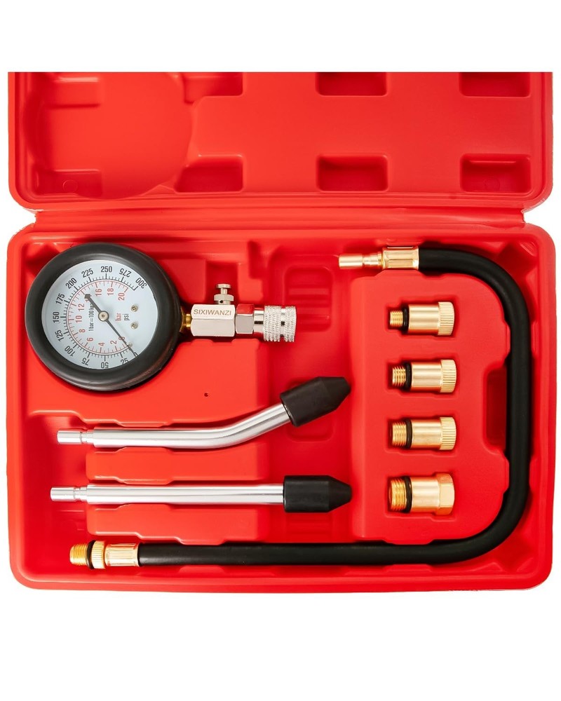 Universal Engine Compression Tester Kit - 8PCS Professional Automotive Tool for