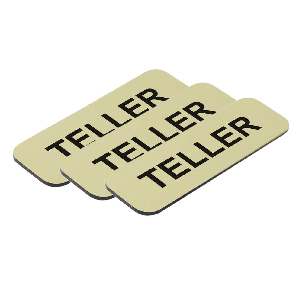 Teller 1 x 3" Name Tag, (3 Pack)