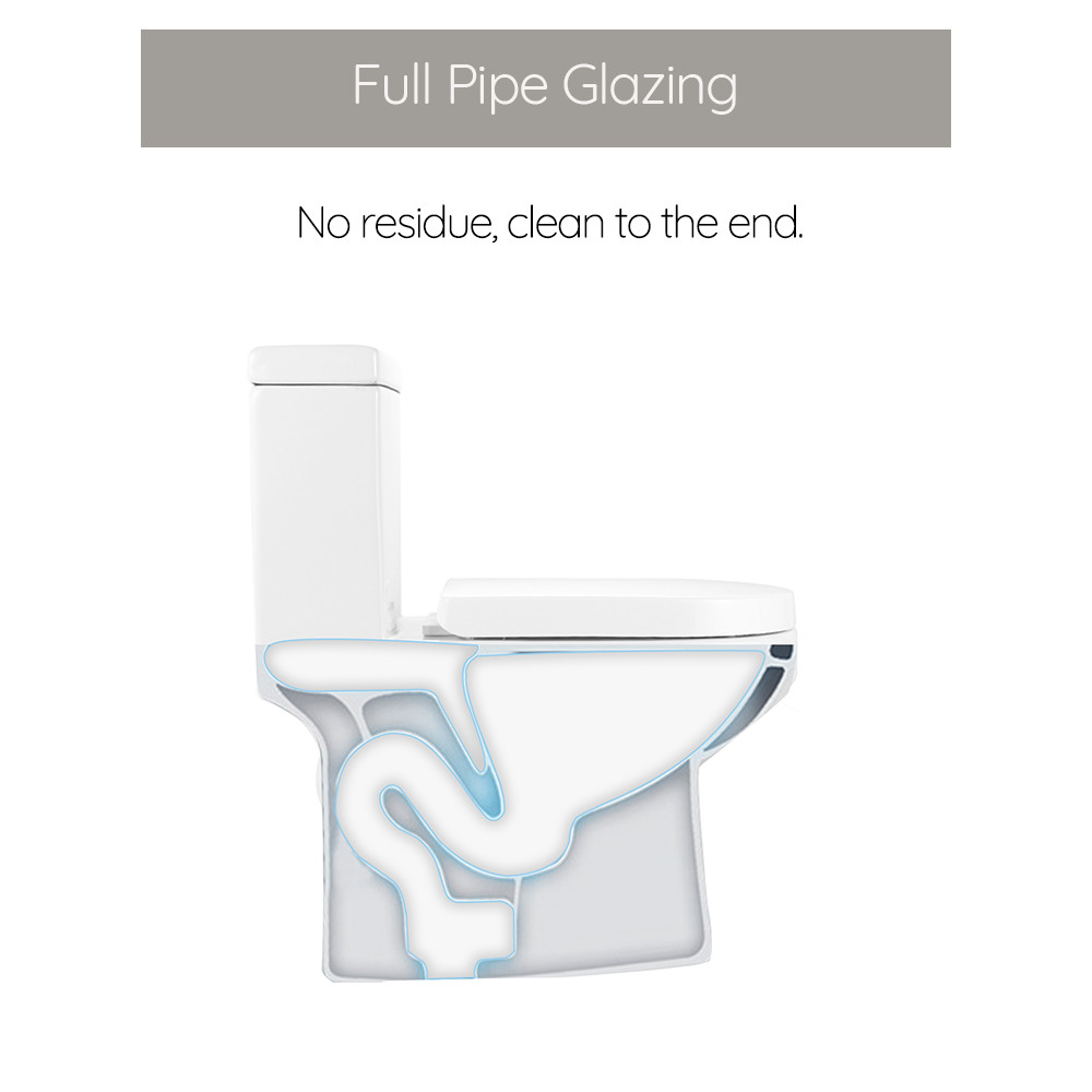 HOROW Modern Small Toilet One Piece Toilet White Dual Flush w/ Soft Close Seat