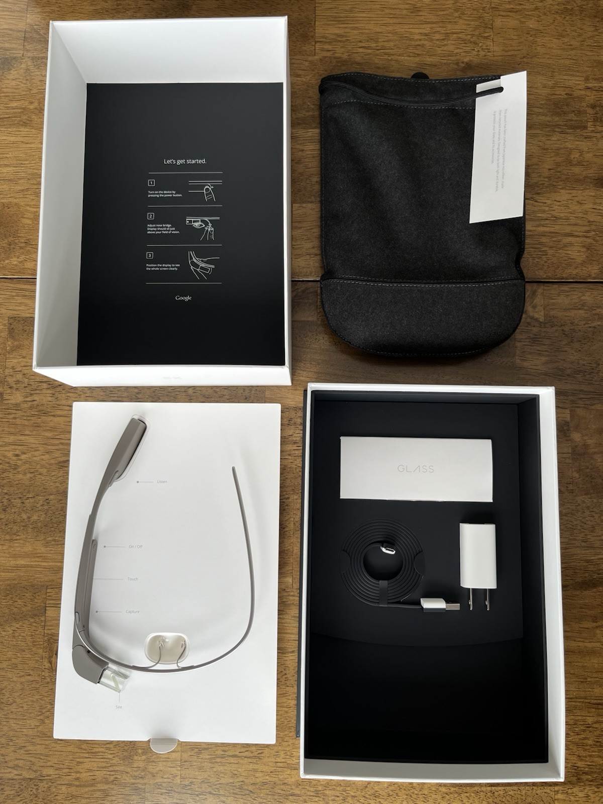 3 COLOR SETS OF GOOGLE GLASS EXPLORER EDITION NEW UNOPENED FULL KIT V3 XE-C