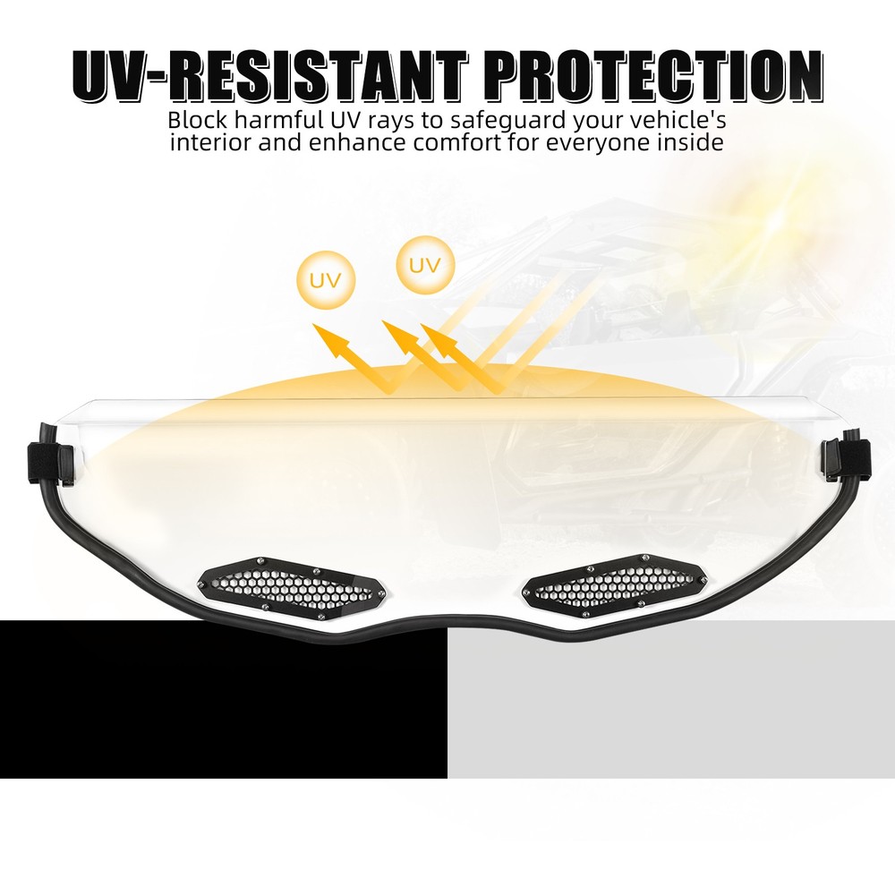 NICECNC Half Front Windshield Windscreen UTV For Can-Am Maverick X3 RR R 2017-24