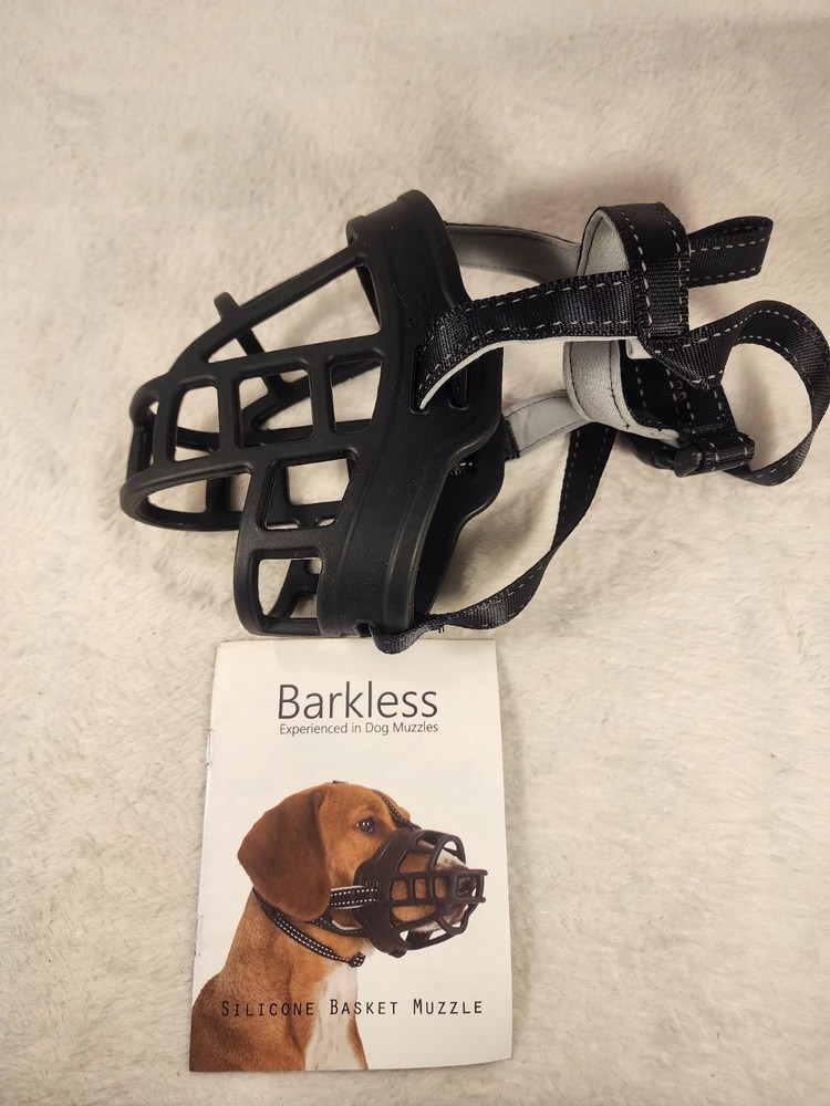 Barkless Silicone Basket Dog Muzzle Size 5 Adjustable NEW