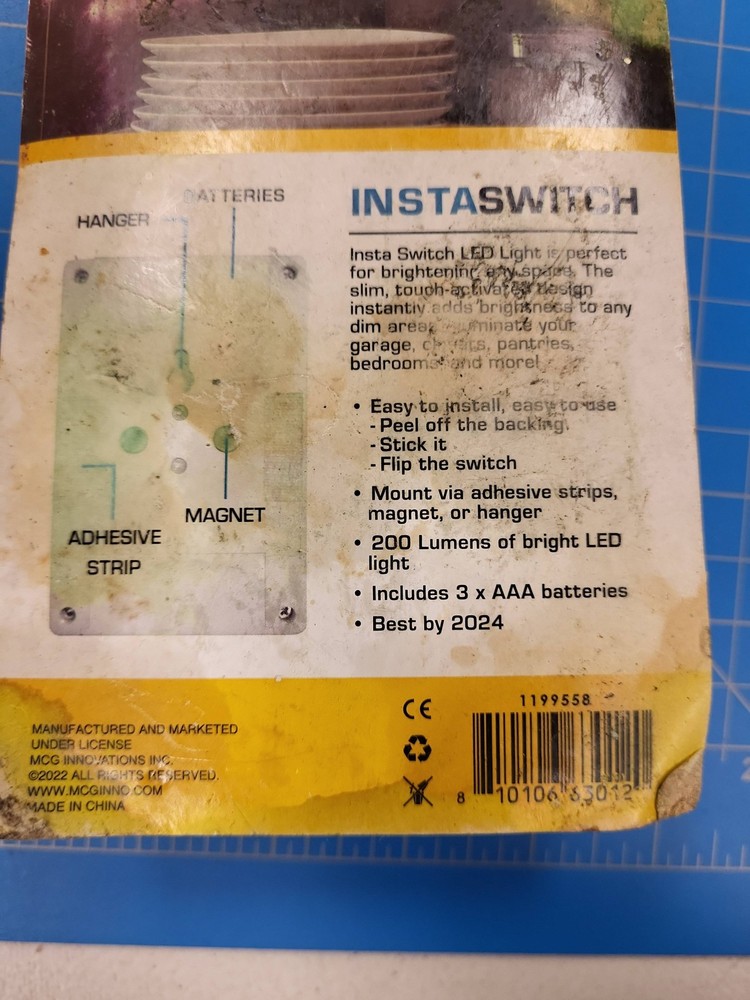 Insta Switch LED Light 2 Pack Wireless Anywhere Stick On Wall Night Lights